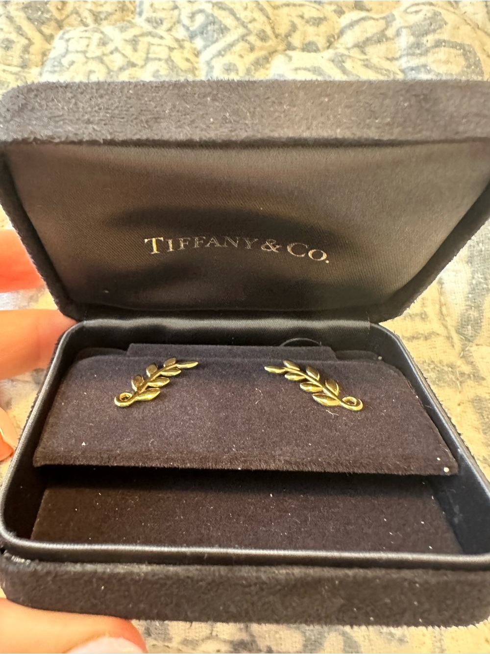 Tiffany & Co. Gold Laurel Ear Climbers